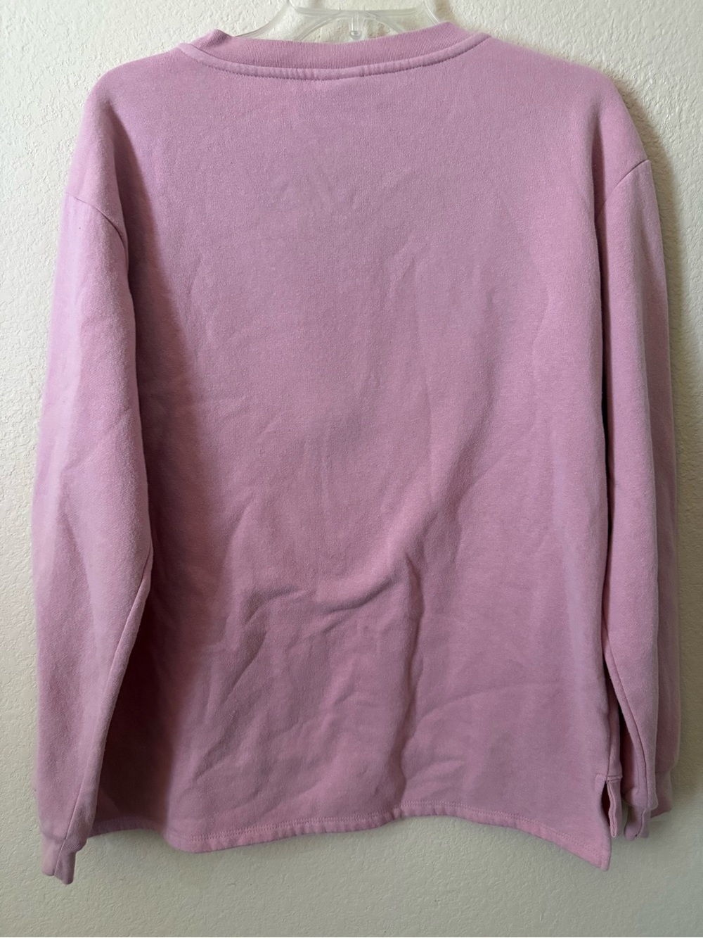 Peanuts Snoopy Pink Crewneck Pullover Sweatshirt with Chenille Patch X-Large - Picture 11 of 16